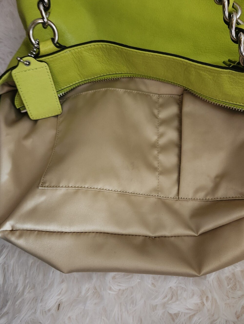 Coach Neon Yellow Leather Tote - Picture 10 of 13